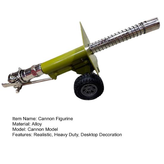 Miniature Cannon Sculpture Mini Figurine Realistic Artillery Launcher Model Alloy Statue Decorative Ornament Collection Toy Home Office Desktop
