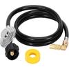 6.5 Feet Propane Regulator and Hose for Blackstone with 90 Degree Elbow Adaptor, QCC1 Universal Grill Regulator Replacement Parts for 17" and 22"