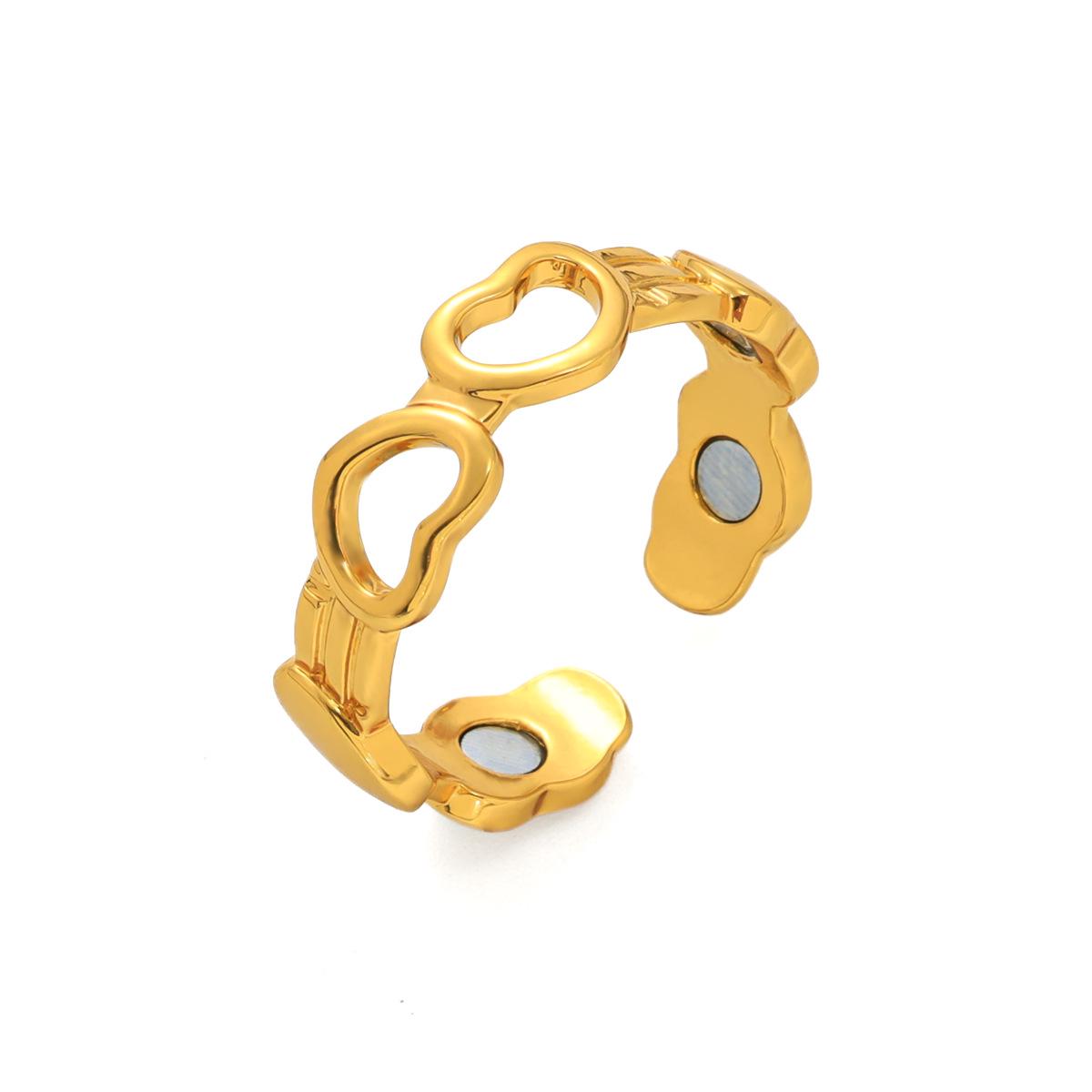 

Cross Hollow Heart Red Copper Adjustable Finger Ring
