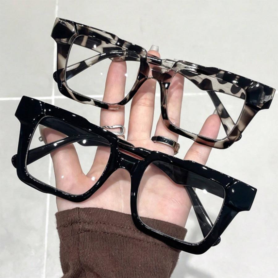 

2pcs Women Classic Vintage Square Frame Fashion Y2K Clear SunGlasses For Daily Office School Life Reading Book Back To School