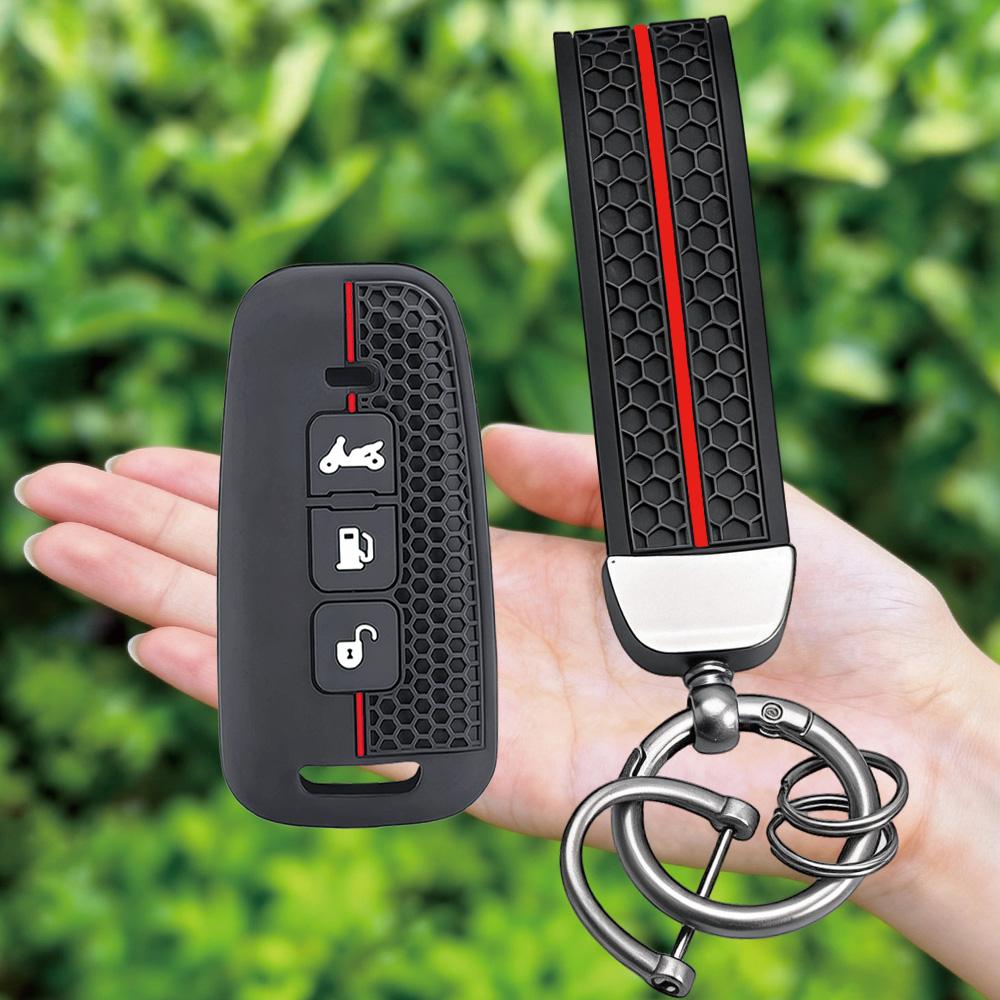 

New Silicone Keychain Motorcycle Key Case for Piaggio Beverly 400 Beverly400 Remote Cover Shell Keychain Fob Accessories