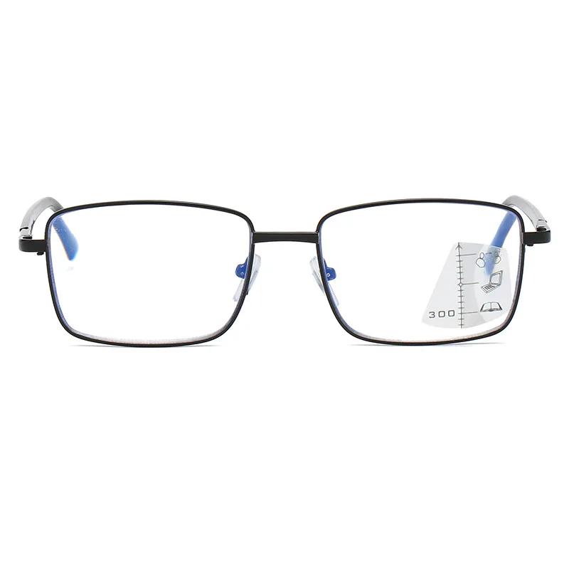 Ultralight Progressive Multifocal Glasses Square Frame Non-slip Presbyopic Reading Glasses Men Women Transparent Eyeglasses +4.0