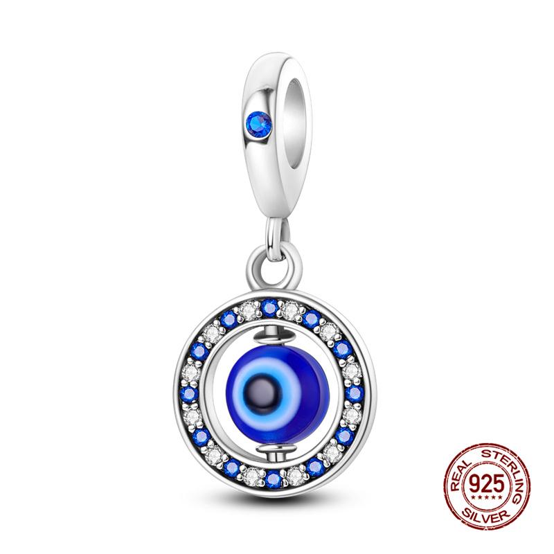 925 Silver Devil's Eye Charm Beads 3mm Fit DIY Bracelet Women's Fashion Jewelry Gift Original Handmade