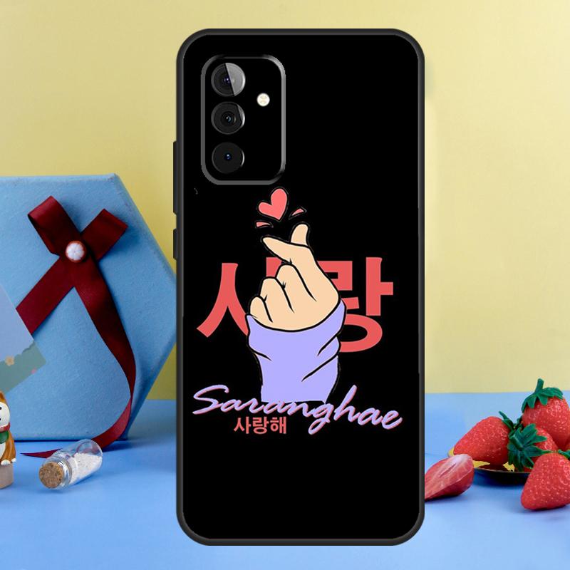 

Cute Korean Saranghae I love you Case For Samsung Galaxy A36 A56 A26 A16 A06 A13 A33 A53 A15 A35 A55 A34 A54 A12 A32 A52 A17 Samsung A52