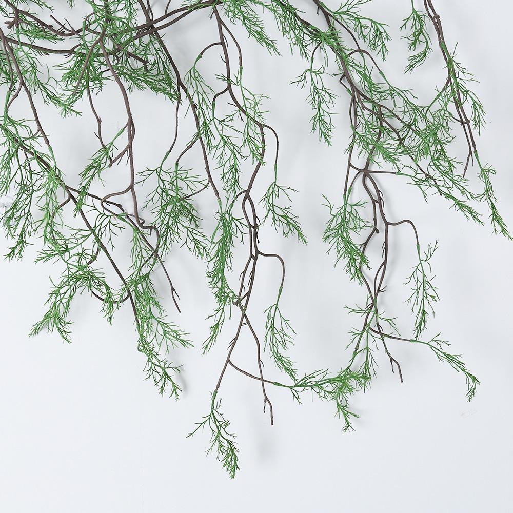 Simulated Green Artificial Black Bone Vine Evergreen Flexible Fake Hanging Ivy Plants Built-in Wire DIY Ornamental Vines Garden