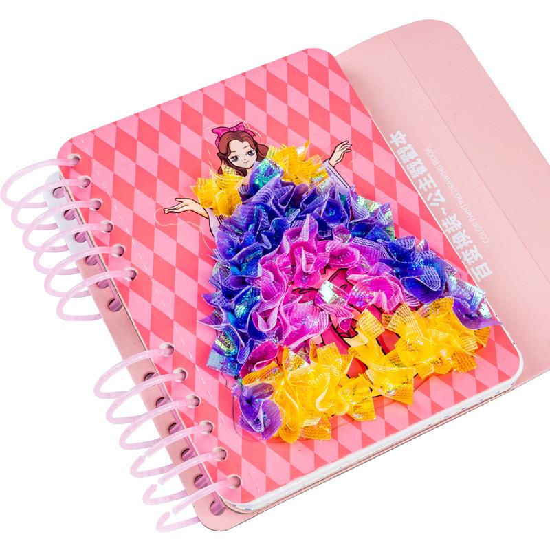 Up Princess Dress Sticker Kit Toy Paper Material Creative Play Children Gift