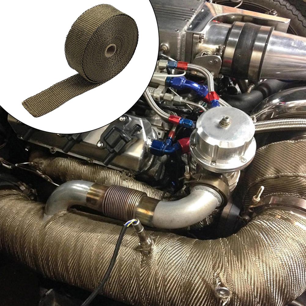 5M Roll Fiberglass Heat Shield Motorcycle Exhaust Header Pipe Heat Wrap Tape Thermal Protection Exhaust Pipe Insulate