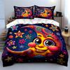 Colorful Moon Starry Decorative Set Soft Comfortable Duvet Cover Bedding Set Included 1*Duvet Cover & 2*Pillowcases, Gift