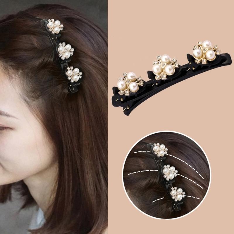 Pack Of 4 Plastic Bang Hair Clip NonSlip Strong Grip Flower Theme Barrette For Fringe Flyaways Hair Styling