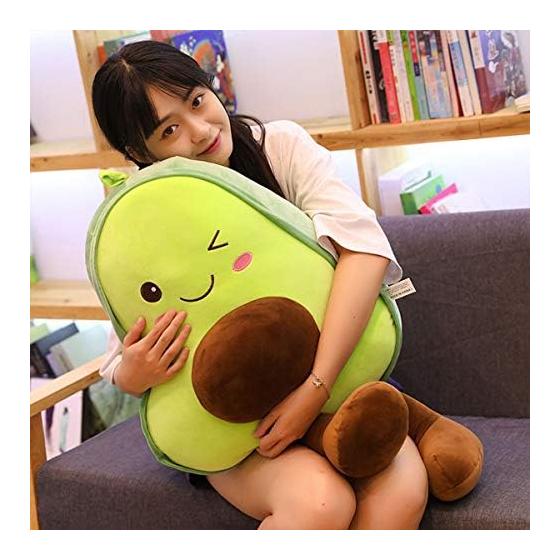 Cute Plush Fruit Stuffed Doll Large Avocado Pillow Cartoon Food Children Lovely Soft Christmas Birthday Gift Bedroom Living Room, 30cm