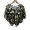 Retro Beaded Sequin Shawl Vintage Flapper Evening Cape Sheer Mesh Embroidery Leaf  Women Bolero Party Accessories
