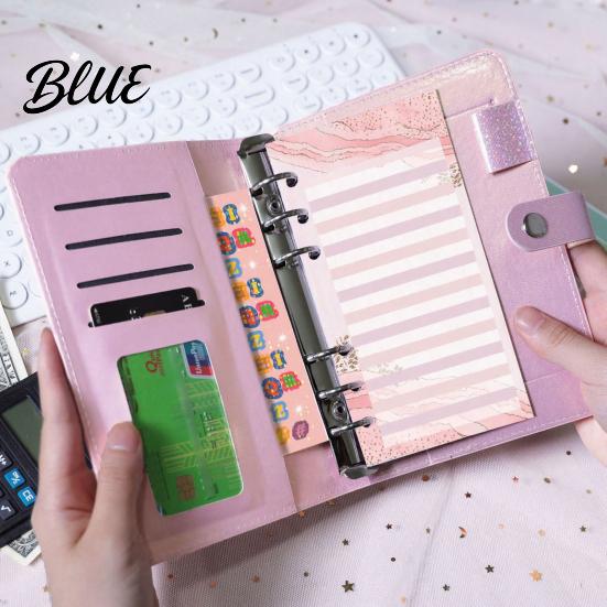 Horizontal Line Accounting Sheets A6 Budget Planner Notebook Glitter Cash Tracker Journal Financial Flexible Pages Organizer with Dividers