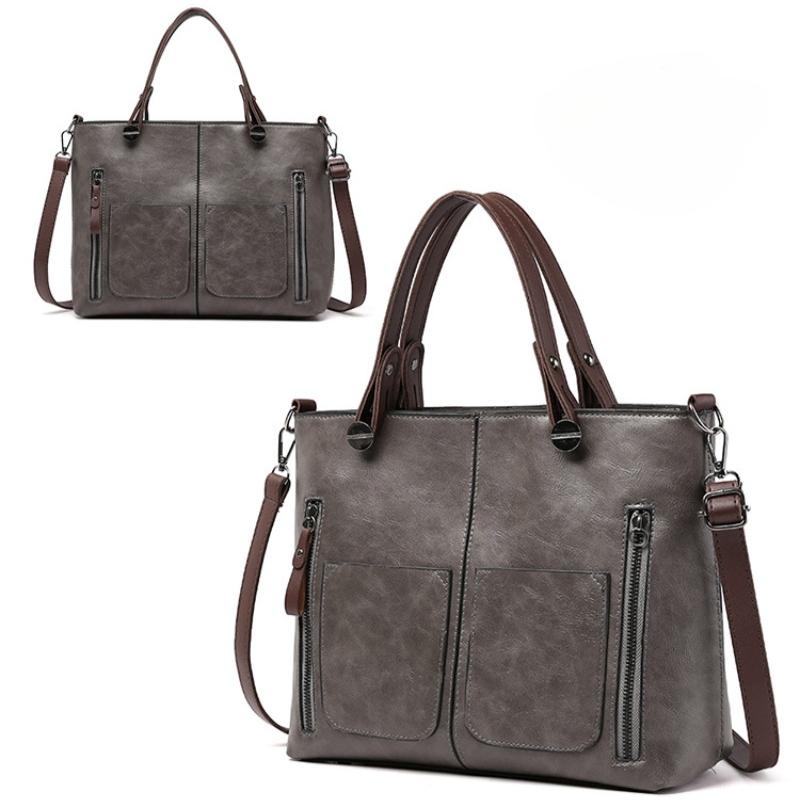 Modische neue europäische und amerikanische Schultertasche mit großem Fassungsvermögen, Retro Damen-Tragetasche, einfache diagonale Umhängetasche, Trendartikel