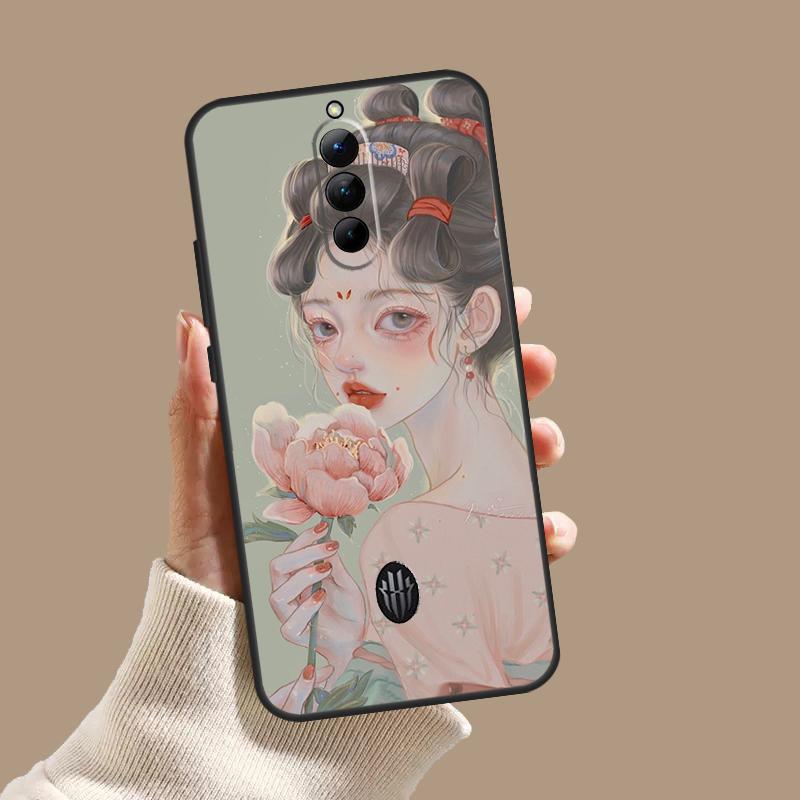 Cute And Beauty Girl Color Painting Case For ZTE Nubia Red Magic 10 10S 9S 8S 8 9 11 Pro Plus 6 7 6S 7S Pro 5G 6R 10 Air Cover