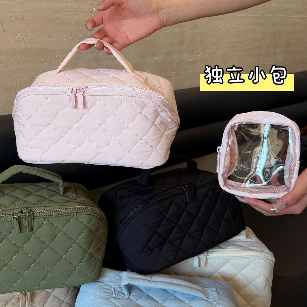 Women Large-capacity Make Up Bag Diamond-shaped Cosmetic Bag Hand-held Travel Toiletry and Storage Bag
