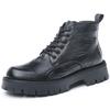 Martin Boots Herren Samt High-Top Lokomotivschuhe Workwear Lederstiefel Winter Erhöhend Dicksohlige Mittelhohe Baumwollstiefel