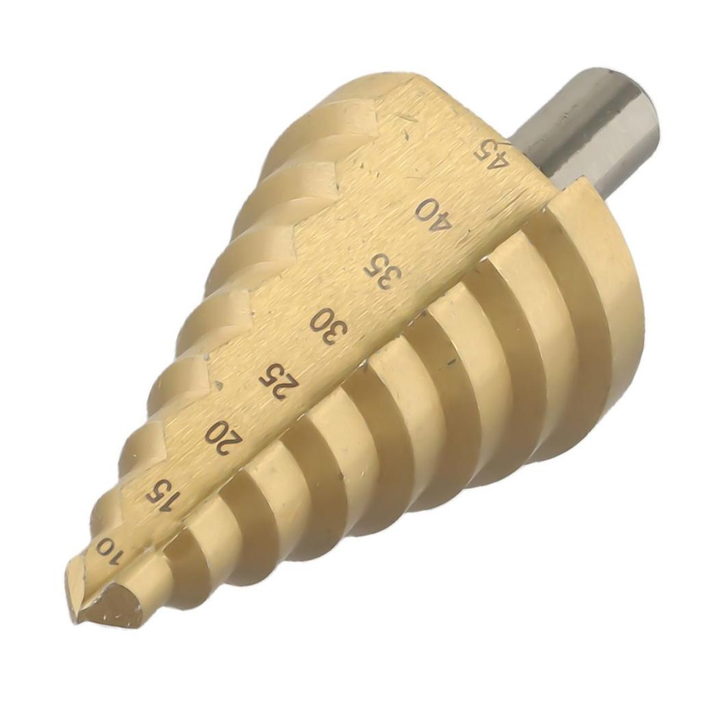 Wood Cut Tool Step Drill Bit 8 Steps Gold Hole Groove Metal Titanium Unused 0/15/20/25mm 30/35/40/45mm HSS Steel