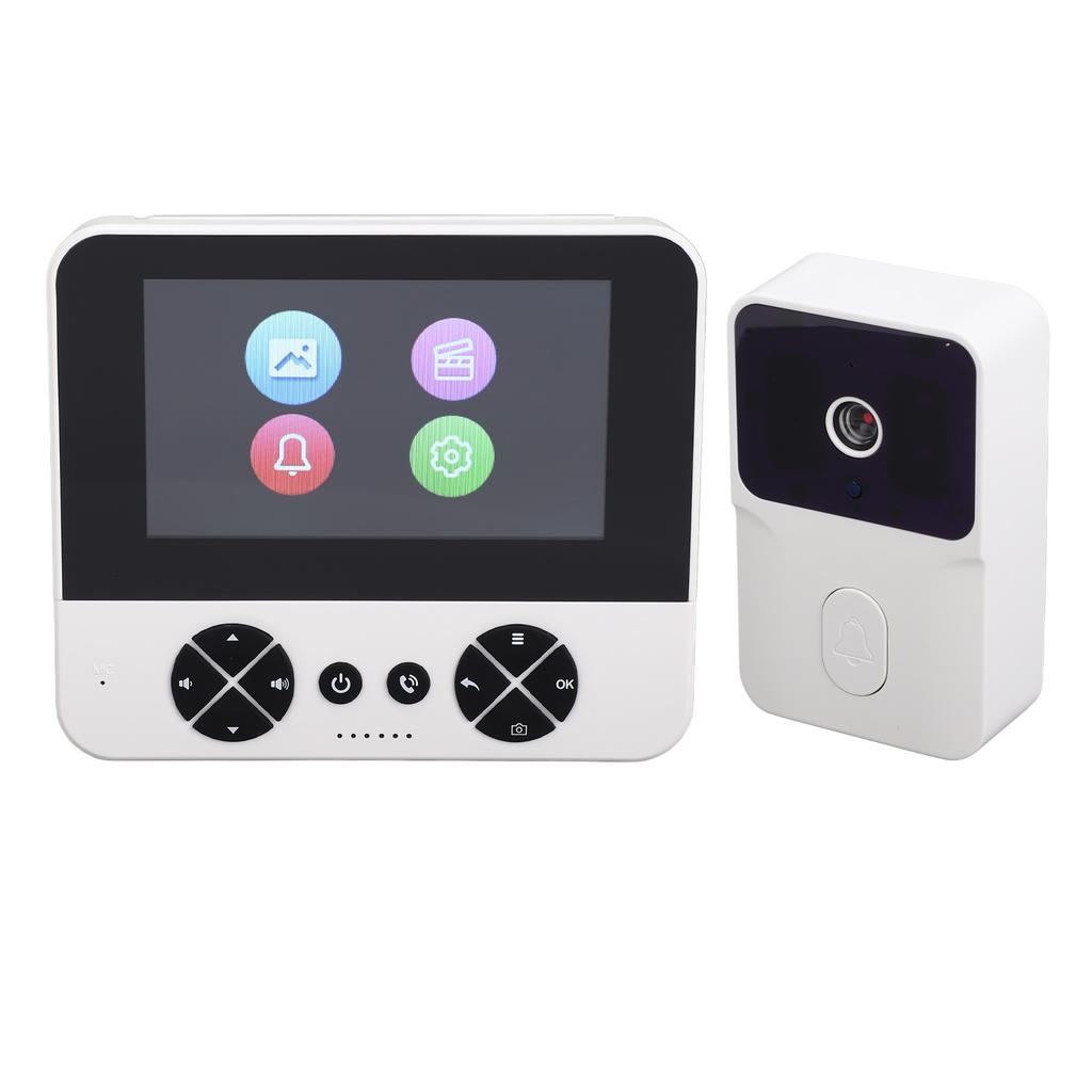 Wireless Video Doorbell System Dual Way Intercom 492.1ft Range Video Doorbell Camera with 4.3 Inch