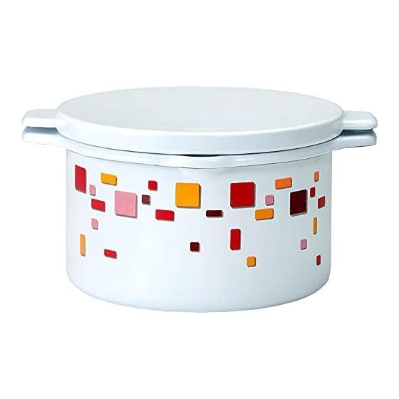 Takagi Metal Enamel Fry Pot with Lid 16cm IH Compatible HO-FP16