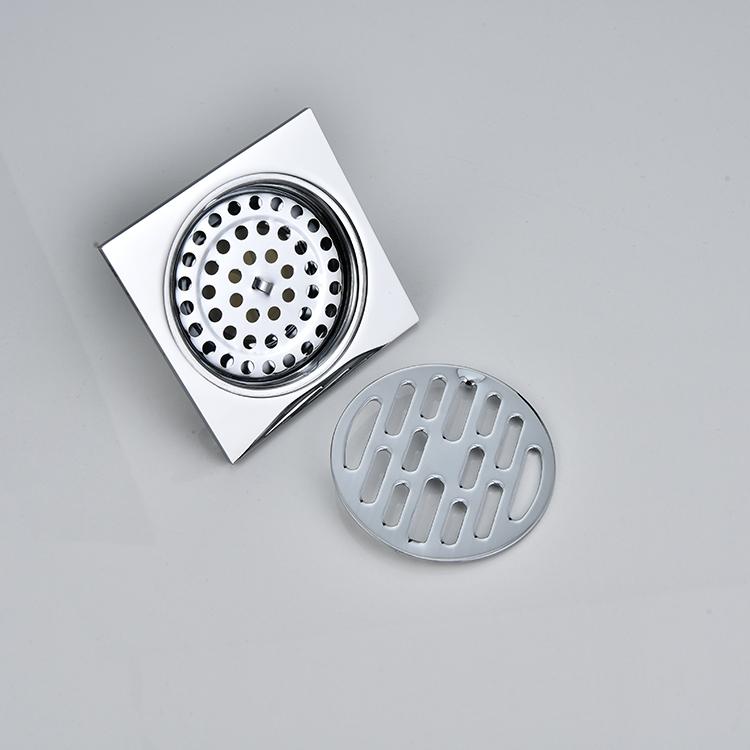 Modern Stainless Steel Chrome Plated Square Anti-Odor Bathroom Shower Floor Drain
