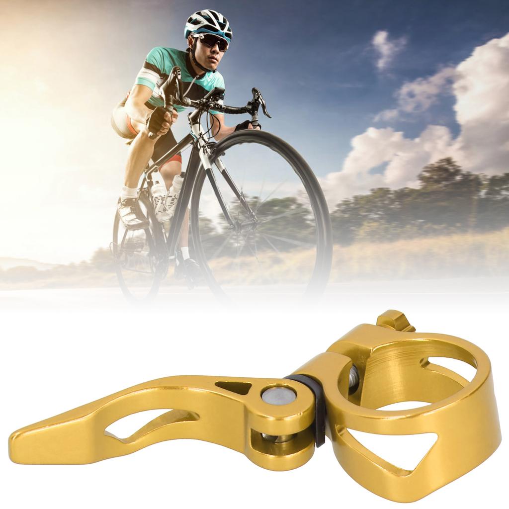 2pcs C73 Aluminium Alloy 31.8MM Mountain Bike Quick Release Seatpost Clip Bicycle Tube ClampGold