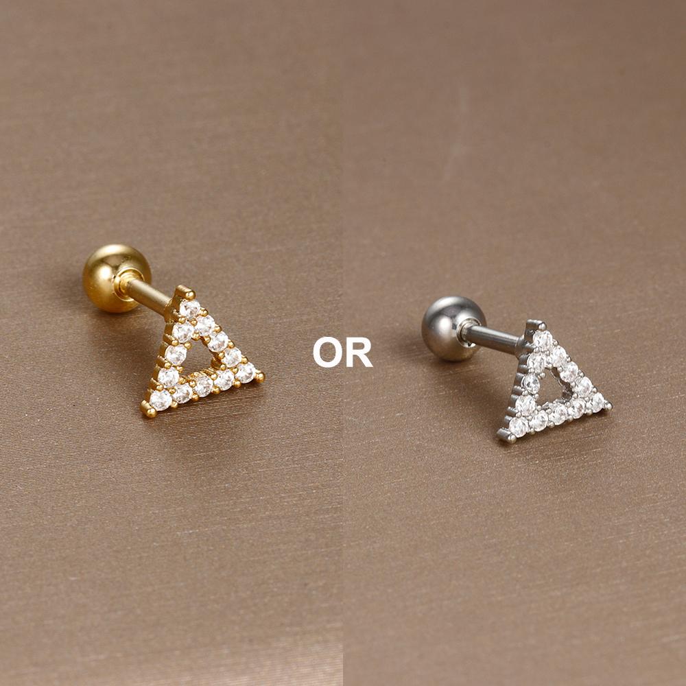 1PC 316L Stainless Steel Mini Zircon Cartilage Piercing Stud Earring For Women Girl Helix Tragus Body Zircon Statement