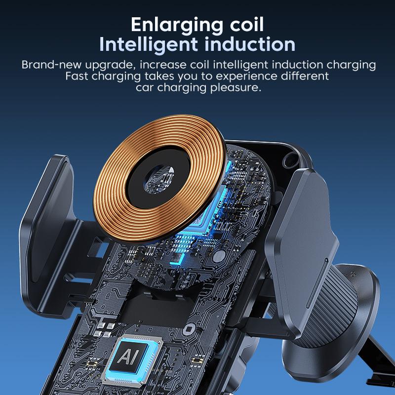 Drahtloses Autotelefonladegerät zum schnellen Aufladen, automatisch klemmender Telefonhalter für Auto, für iPhone, Samsung, Android