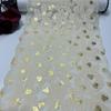 19.5cm Wide Elastic Lace, Stretchy Spandex Lace Trim with Gold Heart Pattern for Lingerie, Bra, Underwear, Garment, Crafting & Sewing
