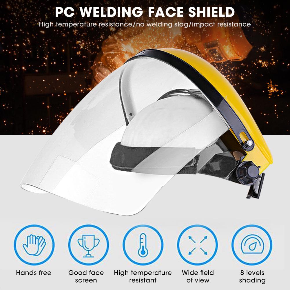 Anti UV Safety Face Shield PC Head Mount Ultraviolet Proof High Temperature Resistance Safety Guard Welding Face Guard