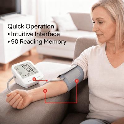 Gut lesbarer Oberarm-Blutdruckmesser: Großes Display & Intuitive Ein-Knopf-Bedienung