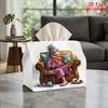 2D Flat 1pc, Tissue Box. Home Leisure Patterned Napkin Dispenser, Reusable, Daily Desktop Tissue Organizer, Suitable for Kitchen Living Room Bedroom B