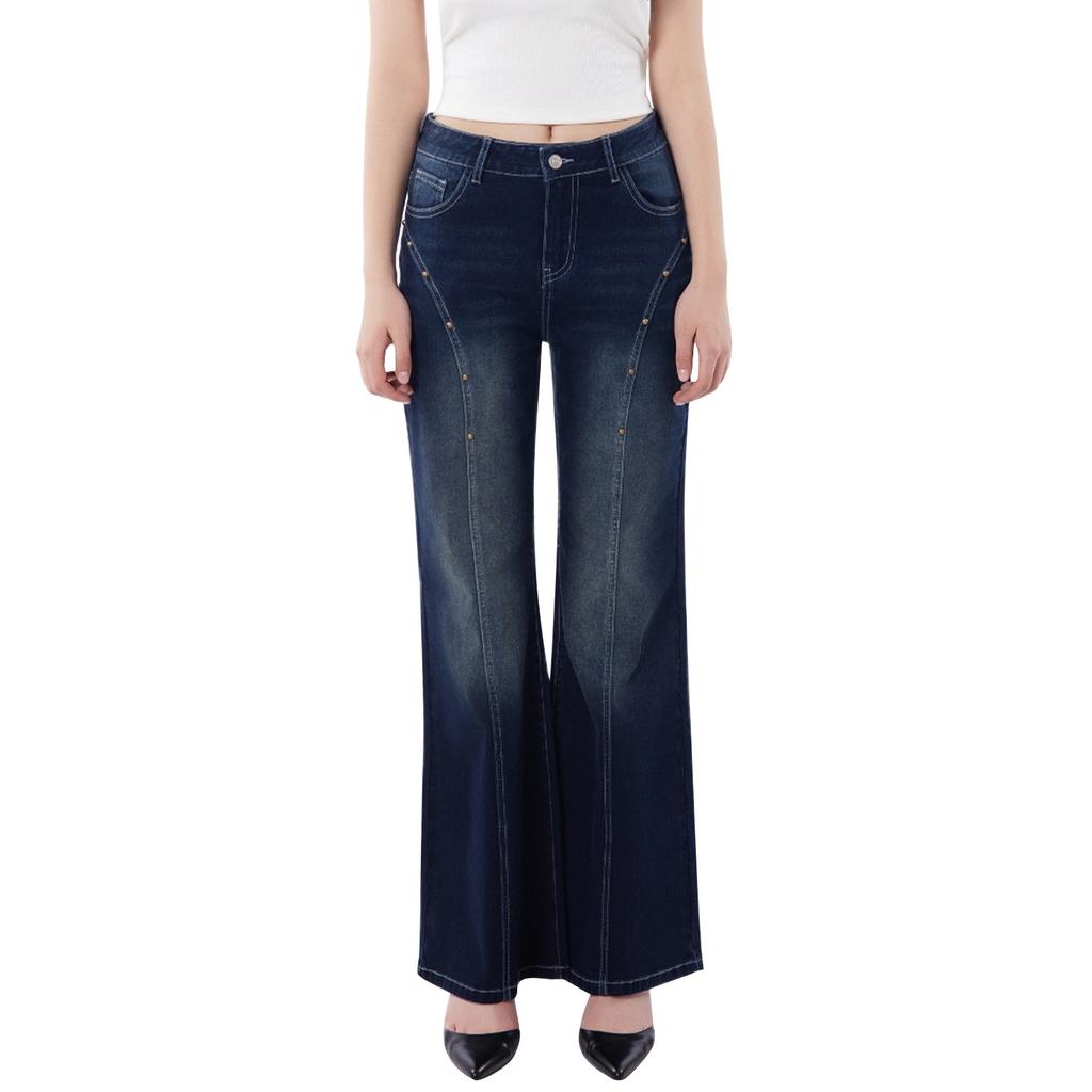 Women's European And American Style Fashionable And Versatile High Waist Wide Leg Jeans