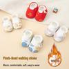 Soft Sole Baby Shoes, Non-Slip Cloth Foot Covers for Boys & Girls, Autumn/Winter, Velvet Lined, 6-9 Months
