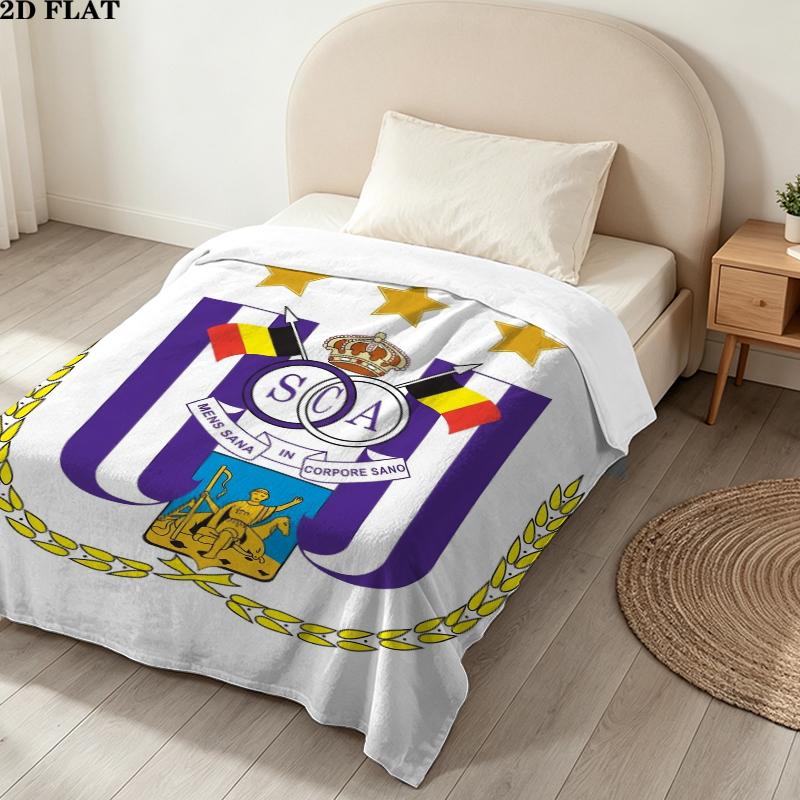 Rsc Anderlecht Print Flannel Blanket, High quality Comfortable for All Seasons, Home Decor, Warmth and Comfort, Perfect for Christmas Gifts