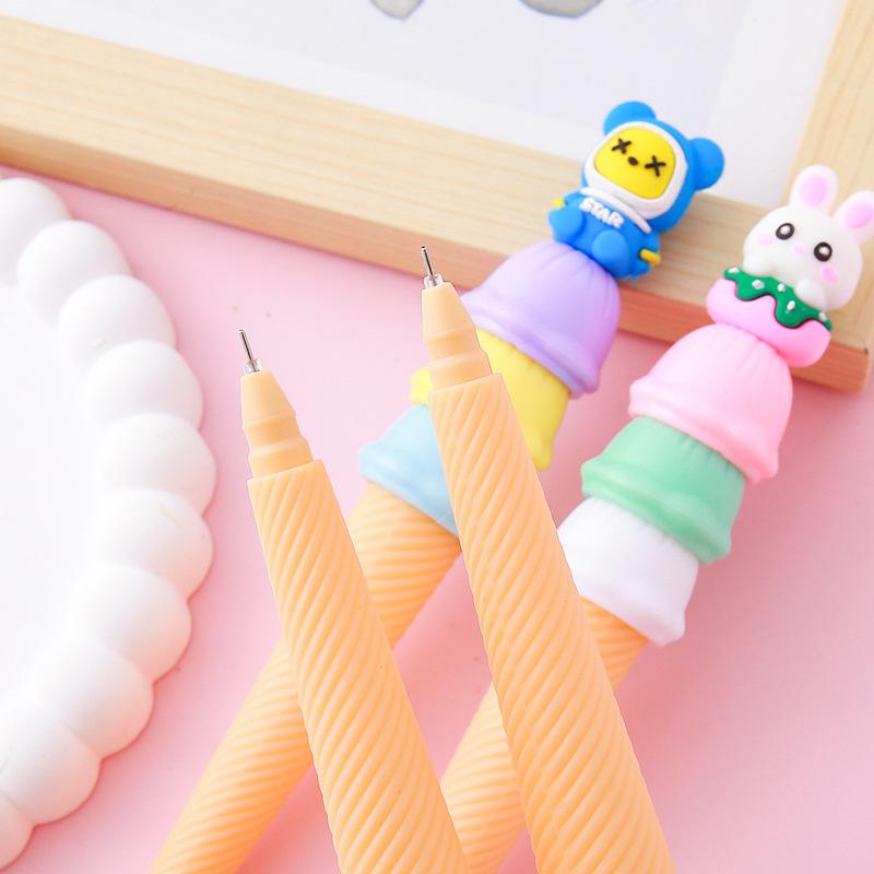Back To School Season 10pcs 0.5mm Cute Pet Ice Cream Styling Neutral Pen Cute Stationery Cone Pen Writing Tools Prize Gift Signing Pen