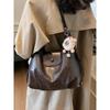 Premium Sense Retro Large-capacity Bag Women's  New Autumn and Winter Commuting Double Shoulder Back Bag Single Shoulder Support