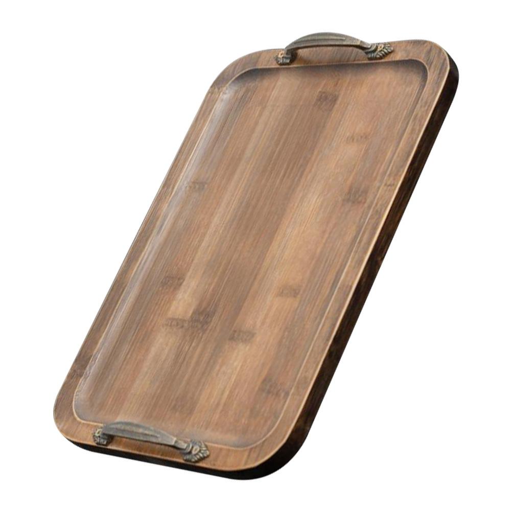 Prostokątna taca na przekąski, dekoracja filiżanki do kawy, deser, bambusowy serwis do herbaty