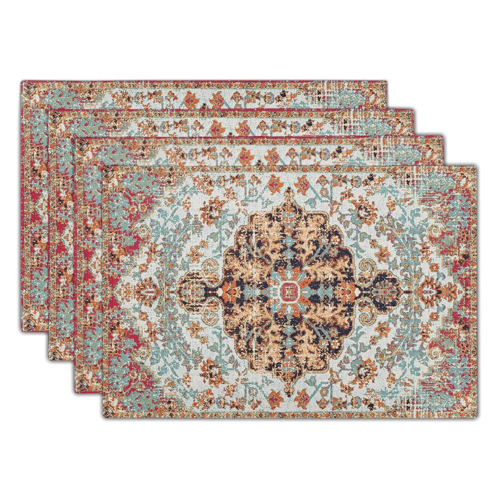 Böhmische Tischsets Exotische Leinen-Tischsets Waschbare Totem-Tischsets Tischmatten Isolieruntersetzer Bedruckte Rutschfeste Untersetzer