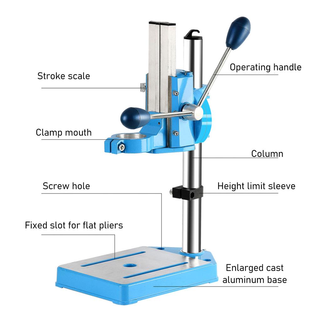 Elektrischer Bohrständer Gussaluminium Hohe Genauigkeit Drehbar Multifunktional Stabil Mini-Bohrständer Elektrischer Bohrständer