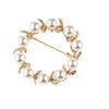 Accessories Simple Atmosphere Pearl Round Ring Tree Leaves Brooch Pins Anti-travelling Silk Scarf Clasp Women's Clothing Accessories