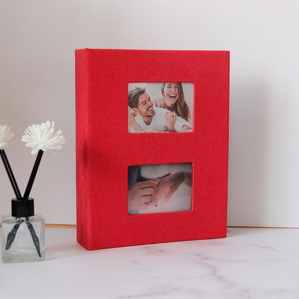 4R6 Inch 200 Pockets Slip-in Album Slip-in Photo Storage Picture Album Photo Album  Shelf Decor красный