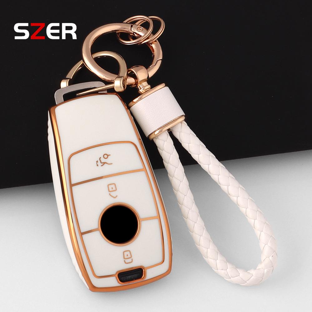 New Tpu Car Key Case Cover Bag For Mercedes Benz A C E S G Class Glc Cle Cla Glb Gls W177 W205 W213 W222 X167 Amg Fob Keychain