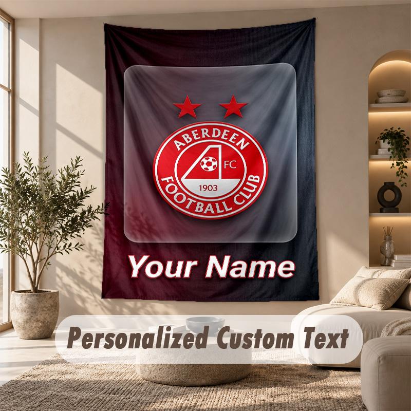 Tapestry Custom Name Text, Wall Hanging Tapestry Home Room DecorAberdeen FC