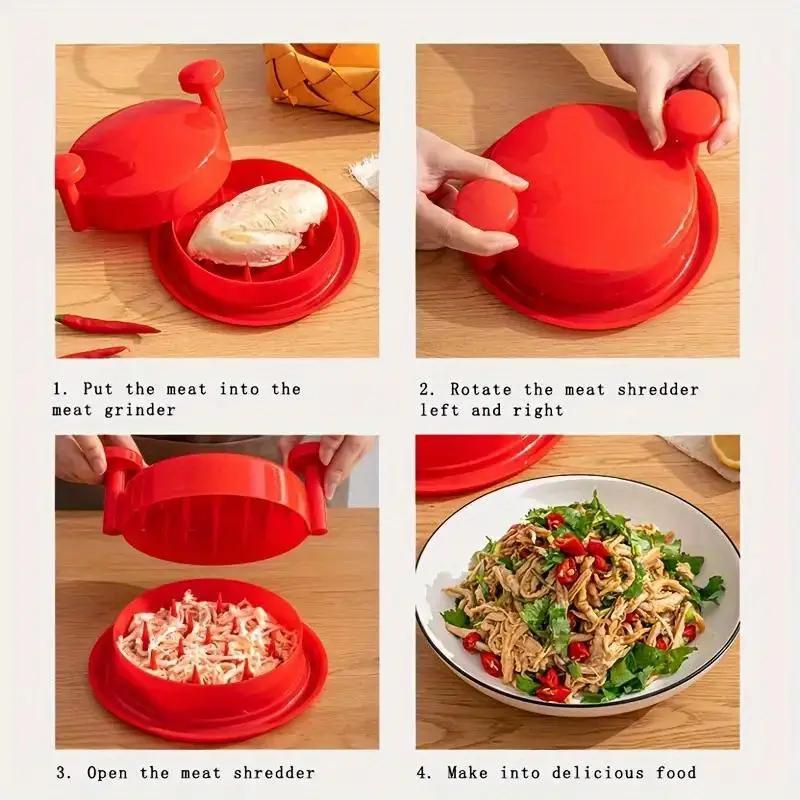 Tritatutto per pollo, tritatutto per carne di pollo, tritatutto per carne lavabile manuale, tritacarne riutilizzabile, tritacarne creativo per pollo, tritacarne per carne