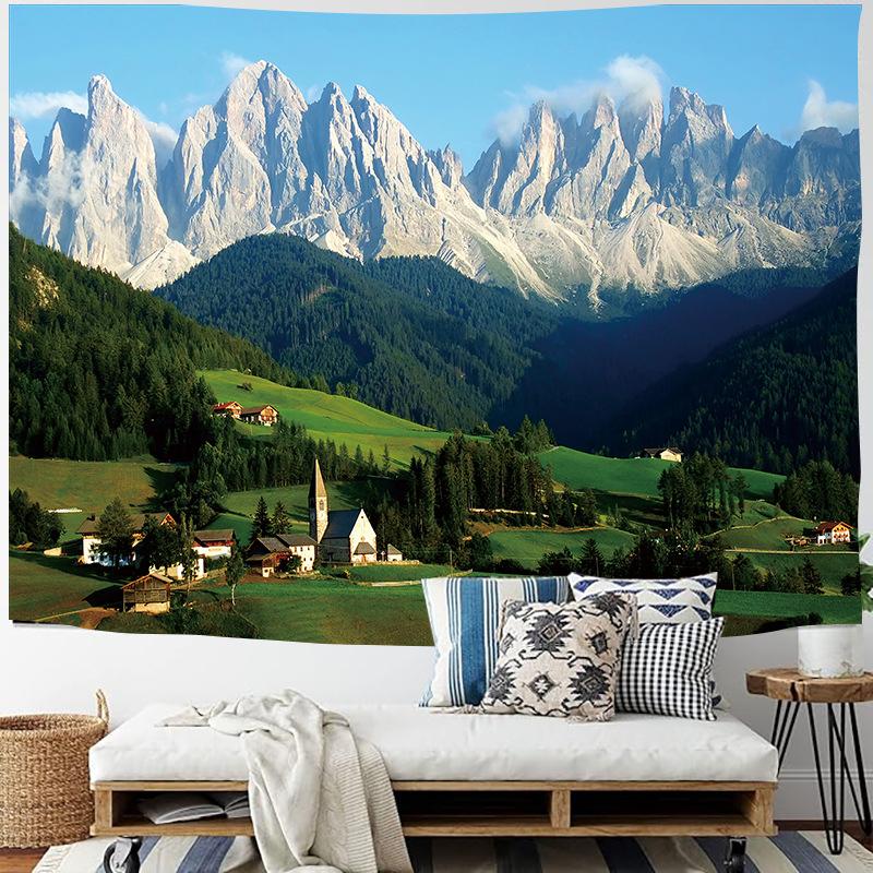 Forest Meadow Landscape Wall Hanging Tapestry for Living Room - Stain-Resistant and Easy to Clean - Home Decor 100X70CM
