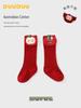 DUUDUU Red Mid-Calf Baby Socks: Festive First Birthday Thick Style for 2025 New Year.