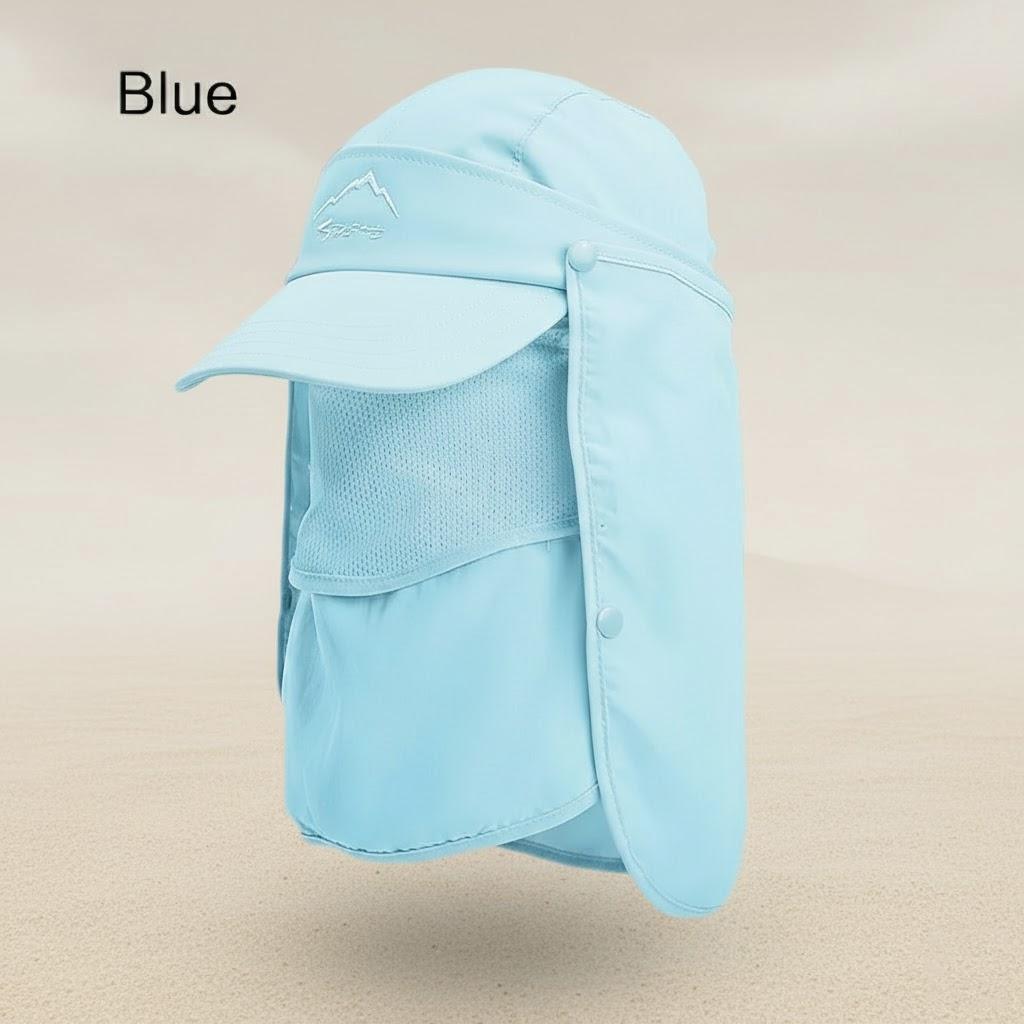 Foldable Sun Visor Hat with Detachable Mosquito Veil Breathable Outdoor Protection for Camping Fishing Hiking