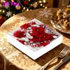 20pcs Disposable Napkins with Rose Pattern Print for Wedding,Parties,and Daily Use for Thanksgiving Fall Christmas Table Decoration
