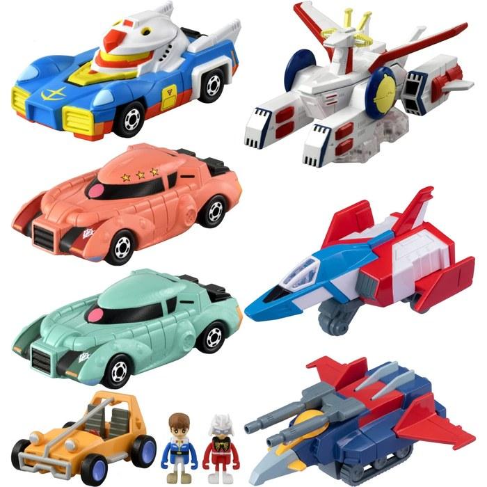 Tomica Dream Tomica & Tomica Premium Unlimited Mobile Suit Gundam 7-Piece Set (Gundam, Char s Zaku, Mass Production Zaku, Buggy, White