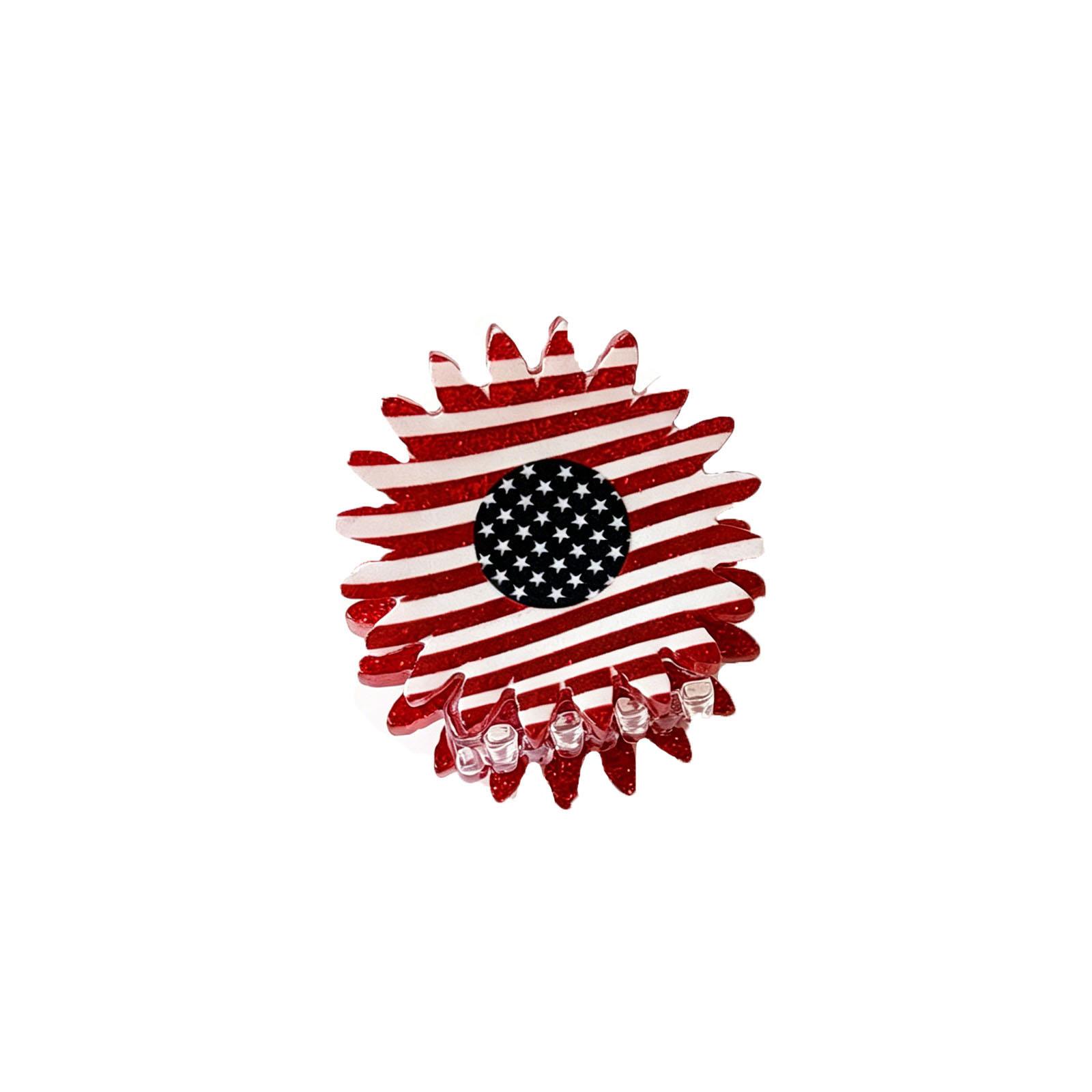 

Mini Star Shaped Hair Claw Clip with Flag Print Plastic Material Secure Grip for Daily and Festive Hairstyles Accessories One Size